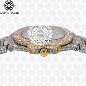 Montre Tonneau de Luxe Charm_Jewells en Acier Inoxydable 40mm, Analogique à Quartz, Lunette Sertie de Diamants, Unisexe, Tendance - Product Image 4