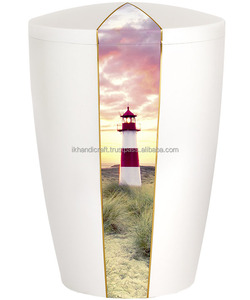 Tôle blanche de style européen classique en acier inoxydable OEM pour urnes de crémation Vase de cendres à bas prix Offre Spéciale fournitures funéraires - Product Image 3