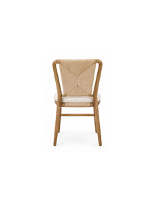 Fauteuil moderne en bois massif avec assise et dossier confortables, design scandinave pour salle à manger, café et restaurant - Product Image 4