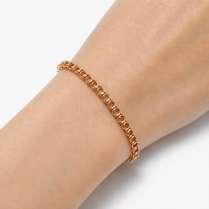 Wholesale 18K <b>Solid</b> Rose <b>Gold</b> Tennis Bracelet Mounting Round Cut Prong Setting Empty Fine Jewelry Manufacturer MOQ 1pc - Product Image 4