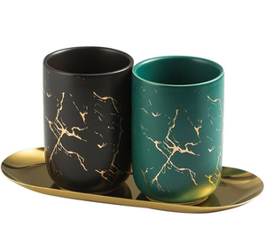 Porte-cuillères de cuisine en marbre, support de rangement lourd pour comptoir, organisateur élégant pour maison moderne - Product Image 1