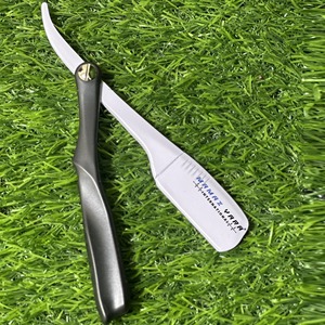 Rasoir classique noir et blanc pour barbier, outil de toilettage masculin pour la coupe des poils du visage, la mise en forme de la barbe, rasoir droit professionnel - Product Image 3