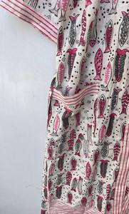 Robe kimono en coton, imprimé à la main, paréo de plage, vêtements de détente bohèmes pour femmes - Product Image 4