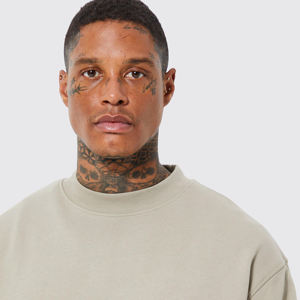 Sweat-shirt d'hiver respirant en molleton 400g de qualité pour homme, col rond personnalisé, en coton épais, coupe classique, vierge, vente en gros - Product Image 4