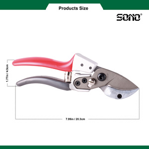 SONO G104 Grade Pruning Shears Stainless Steel Blade Soft Grip Plastic Handles Red Black Color Multi Purpose <b>Cutting</b> <b>Tool</b> - Product Image 4