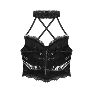 Camisa informal de piel sintética para mujer, corte holgado, manga larga, top de moda de piel sintética, ropa de calle elegante para mujer - Product Image 2