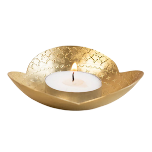 Porte-bougie à thé vintage en laiton de haute qualité avec finition polie, porte-bougie à thé en laiton pur pour la décoration de la maison - Product Image 1