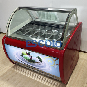 Congelador de exhibición de helados para sistema minorista con controlador digital y ventilación forzada para tienda de postres y gelatería - Product Image 3