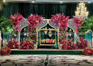 Enlightened Jharokha Design Back-Wall for Weddings Trending Laser Cut Wedding Back <b>Frames</b> Modern Jharokha Panels For Stage USA - Product Image 4