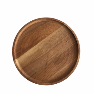Assiette de service ronde en bois naturel marron pour la maison, les mariages et les tables - Product Image 2