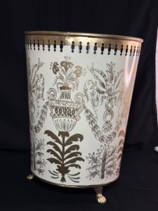 Poubelle en laiton peinte à la main, design antique, artisanat de luxe pour la décoration intérieure, taille personnalisée, poubelle vintage peinte à la main - Product Image 2