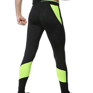Leggings de sport noirs avec bandes vertes, vêtements de fitness, pantalons de sport respirants extensibles dans les quatre sens - Product Image 4