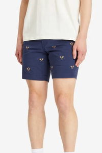 Shorts Bermuda Homme Bleu Imprimé Tennis Décontracté Coupe Été avec Poches et Fermeture Boutonnée pour Tenue Décontractée – Vente en Gros - Product Image 5