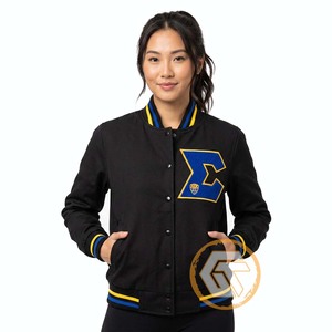 Veste universitaire d'hiver personnalisée Sigma Gamma Rho 100% laine brodée, sororité, vêtements grecs respirants de haute qualité pour femmes - Product Image 1