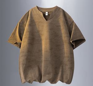 Camiseta de Hombre con Diseño Gráfico Vintage, Estampada, Lavada al Ácido, Personalizada, de Gran Tamaño, Cómoda, Informal, Estilo Urbano - Product Image 1