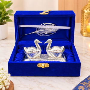 Ensemble décoratif de cygnes en métal finition argentée avec figurines d'oiseaux élégantes, coffret cadeau pour la décoration de la maison - Product Image 6