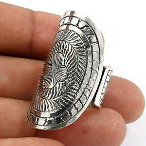Handcrafted 925 Sterling Silver Handmade <b>Ring</b> Pretty Design Full <b>Finger</b> Bohemian <b>Ring</b> Perfect For Wedding Party & Anniversary - Product Image 2