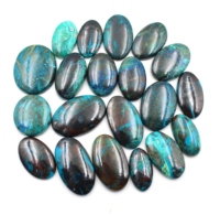 Cabochon de shattuckite naturelle, lot de pierres précieuses de forme ovale, pour la création de bijoux, pierre de shattuckite 100% naturelle de qualité supérieure