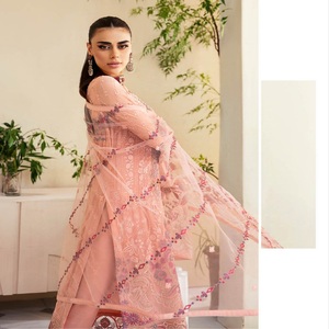 Heavy Embroidered Chiffon <b>Wedding</b> Dresses for Women 3-Piece <b>Suite</b> by Ramsha Volume Dastoor Indian & Pakistani Clothing - Product Image 6