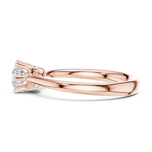 Anillo Solitario de Moissanita con Corte Brillante Redondo Color D - Anillo de Plata de Ley Chapado en Oro Rosa de 14K con 6 Puntas para Ella - Product Image 2