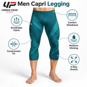 Leggings Capri pour Hommes de Haute Qualité, Compression Respirante, Matière Douce et Extensible, Ajustement Sûr, Confort et Mobilité pour l'Entraînement Quotidien - Product Image 6