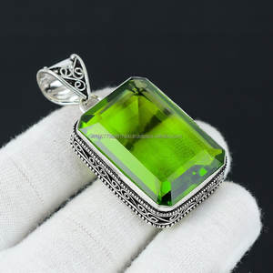 Pendentif en argent sterling 925, pendentif fait main, bijoux péridot, cadeau pour elle/lui, cadeau d'anniversaire - Product Image 4