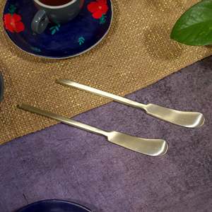 Cuchillo para Mantequilla de Acero Inoxidable Dorado, Cuchillo de Mesa Premium para Uso en Restaurantes y Hoteles, Cubertería - Product Image 6