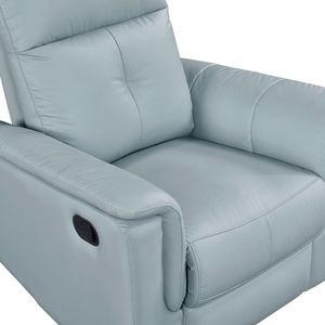 Poltrona Reclinabile Girevole in Pelle Blu, Lussuosa e Confortevole, Arredamento per Soggiorno, Sedia Imbottita Confortevole - Product Image 5
