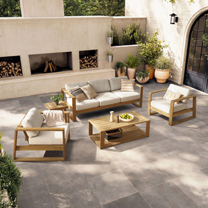 Luxury <b>Waterproof</b> Modern Garden Furniture Set Patio Couch Sectional Teak Wood Outdoor <b>Sofa</b> - Lionel - Product Image 1