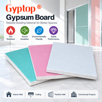 Plaque de plâtre Gyptop standard, résistante à l'humidité, ignifuge, surface en papier, design moderne pour bureau, hôtel, maison