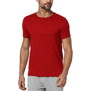 T-shirts en coton personnalisés de haute qualité pour hommes, nouveau design ODM/OEM, couleur rouge, col rond, style décontracté, tissu tricoté, séchage rapide - Product Image 3