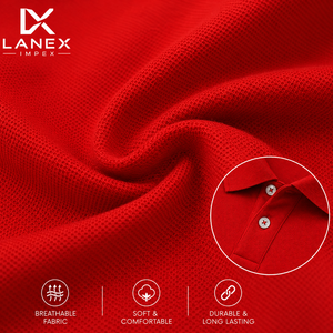 Polo rouge personnalisé avec logo en gros |   Polo en polyester de haute qualité pour uniforme |   Vêtements de golf, professionnels et promotionnels - Product Image 5