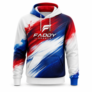เสื้อฮู้ดดี้ผู้ชายแบบสั่งทำพิเศษ พิมพ์ลายแบบ Sublimation มีกระเป๋าแบบจิงโจ้ แบรนด์ส่วนตัว เสื้อฮู้ดดี้กีฬาพรีเมียม ออกแบบเองได้ - Product Image 1