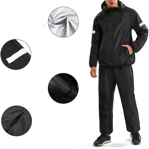 Trajes Deportivos Cortavientos de Nailon y Poliéster para Hombre con Logotipo Personalizado, Traje de Sauna para Hombre en Grandes Cantidades - Product Image 5