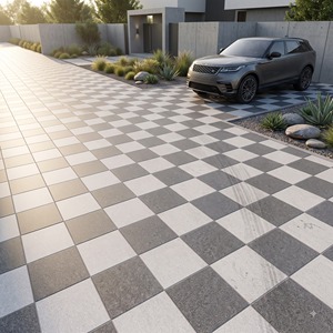 Carreaux de sol antidérapants adhésifs pour extérieur, usage intensif, 400x400mm, 12mm, en céramique vitrifiée, pour allées, jardins et espaces commerciaux, avec garantie de 5 ans - Product Image 5