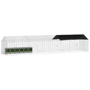 กรงกระต่ายเหล็กชุบสังกะสี ขนาด 400 x 78 x 78 ซม. สีเงิน สำหรับสัตว์เลี้ยง - Product Image 3