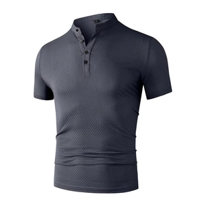 Camiseta de Hombre de Diseño Nuevo, Profesional, Informal de Negocios, Manga Corta, con Estampado de Flores, Color Sólido, Estilo Polo, Transpirable - Product Image 6