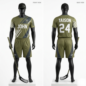 Ensemble uniforme de football en polyester interlock 180 GSM, beige avec panneaux latéraux noirs, logo personnalisé par sublimation - Product Image 2