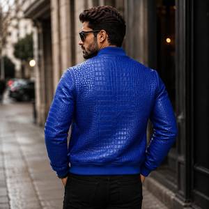Nouvelle arrivée, veste bomber en cuir gaufré de qualité supérieure, style décontracté, veste d'été pour homme, respirante - Product Image 2