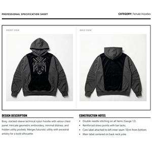 2026 Trendy Women Heavyweight <b>Hoodie</b> 500gsm Cotton Fleece 3D Embroidery Badge Punk Style Lined Breathable Pullover Manufacturer - Product Image 6