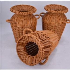 Jarrón rústico de mimbre tejido, jarrón minimalista de ratán para flores secas, centro de mesa moderno estilo granja, jarrón decorativo de ratán natural - Product Image 6