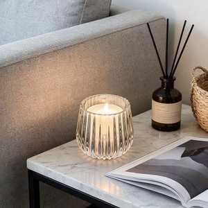Portavelas cuadrado de cristal con marco dorado, resistente al calor, linterna decorativa para el hogar, para Navidad - Product Image 5