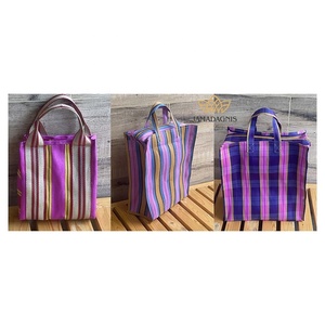 Customisable Women's Tote <b>Handbags</b> Eco-Friendly Colour Striped Recycled Nylon Sustainable Personalised Shopping Bags Custom - Product Image 1