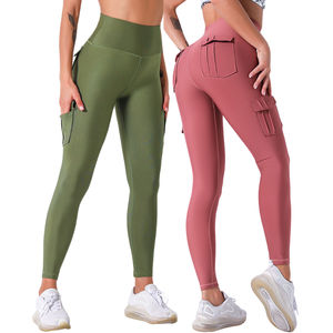 Nouveauté Automne Leggings de sport et de danse pour femme, taille haute, élastiques, respirants, sans couture, imprimé léopard, en tissu côtelé délavé, séchage rapide - Product Image 1