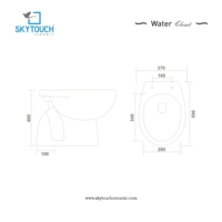 WC moderne européen en céramique à double chasse, à poser au sol, avec siphon en P, deux pièces, pour l'exportation