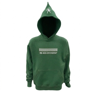 Sudadera Negra con Capucha y Estampado Digital de Código de Barras, Corte Regular, Informal para Hombre, 100% Algodón, Tejido de Punto, Bolsillo Delantero, Invierno - Product Image 4