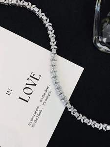 925 Silver Moissanite Bracelet Alternating Floral Princess Design Sparkling Wedding <b>Gift</b> for Women - Product Image 4