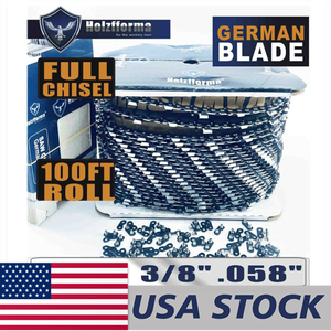 100FT <b>Roll</b> 3/8' .058'' Full <b>Chisel</b> Saw Chain with 40 Sets Matched Connecting Links and 25 Boxes for Various Outdoor Tasks - Product Image 1