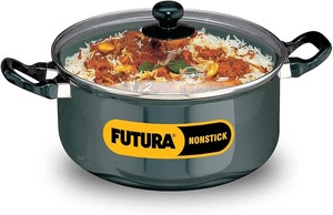 Olla de Cocina Antiadherente con Revestimiento de Granito, Tapa de Vidrio, Mango de Madera, Apta para Inducción, Cacerola de Aluminio - Product Image 3
