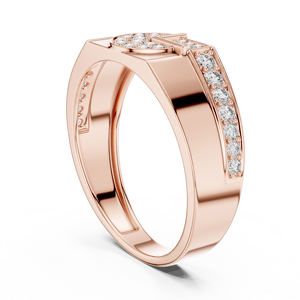 Ensemble de bagues pour homme en diamant de laboratoire CELESTIAL MOSAIC, or rose massif 18 carats plaqué rhodium, luxe, pour fiançailles, mariage, fête, cadeau - Product Image 3